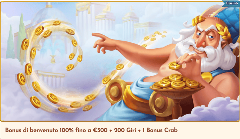 Banner del bonus di benvenuto BetHall con Zeus